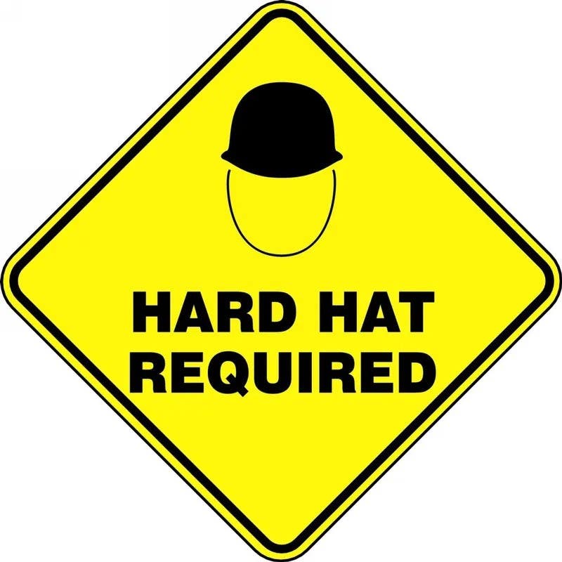 AccuformNMC PSR426 Slip-Gard, Diamond Floor Sign, Hard Hat Required, 17"