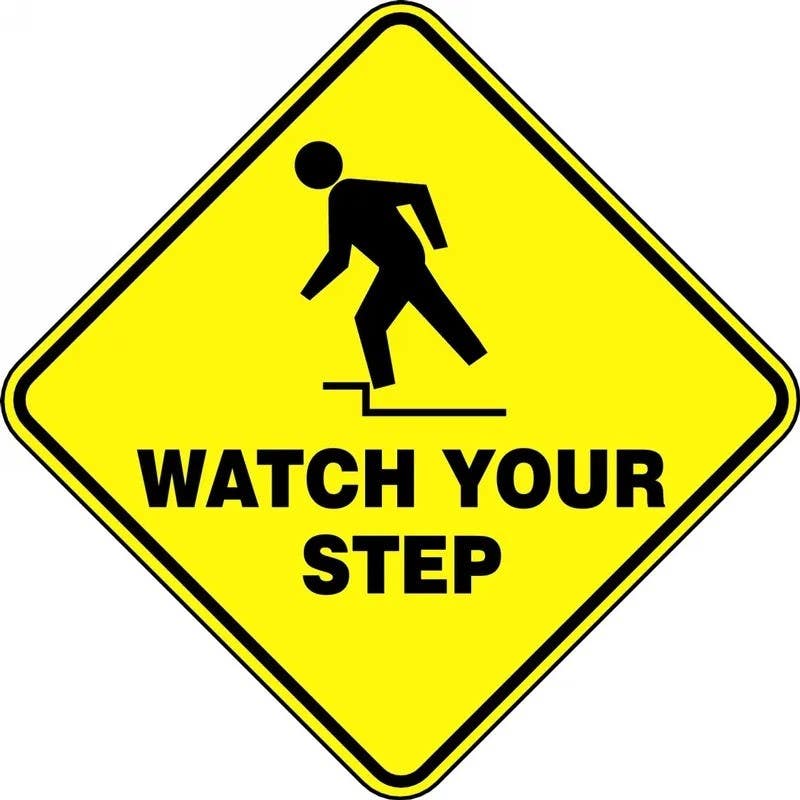 AccuformNMC PSR428 Slip-Gard, Diamond Floor Sign, Watch Your Steps, 17"
