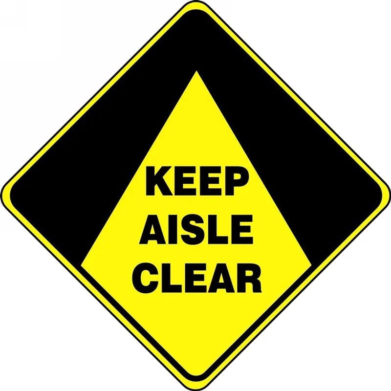 AccuformNMC PSR432 Slip-Gard, Diamond Floor Sign, Keep Aisle Clear, 17"