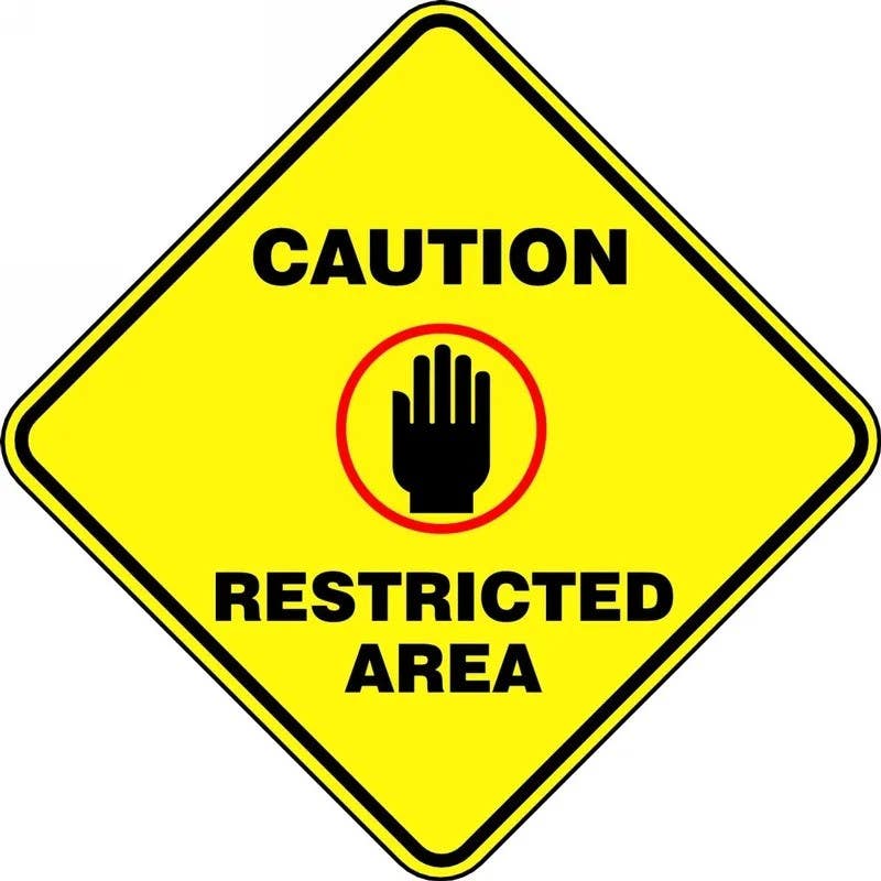 AccuformNMC PSR434 Slip-Gard, Diamond Floor Sign, Caution, Restricted Area, 17"