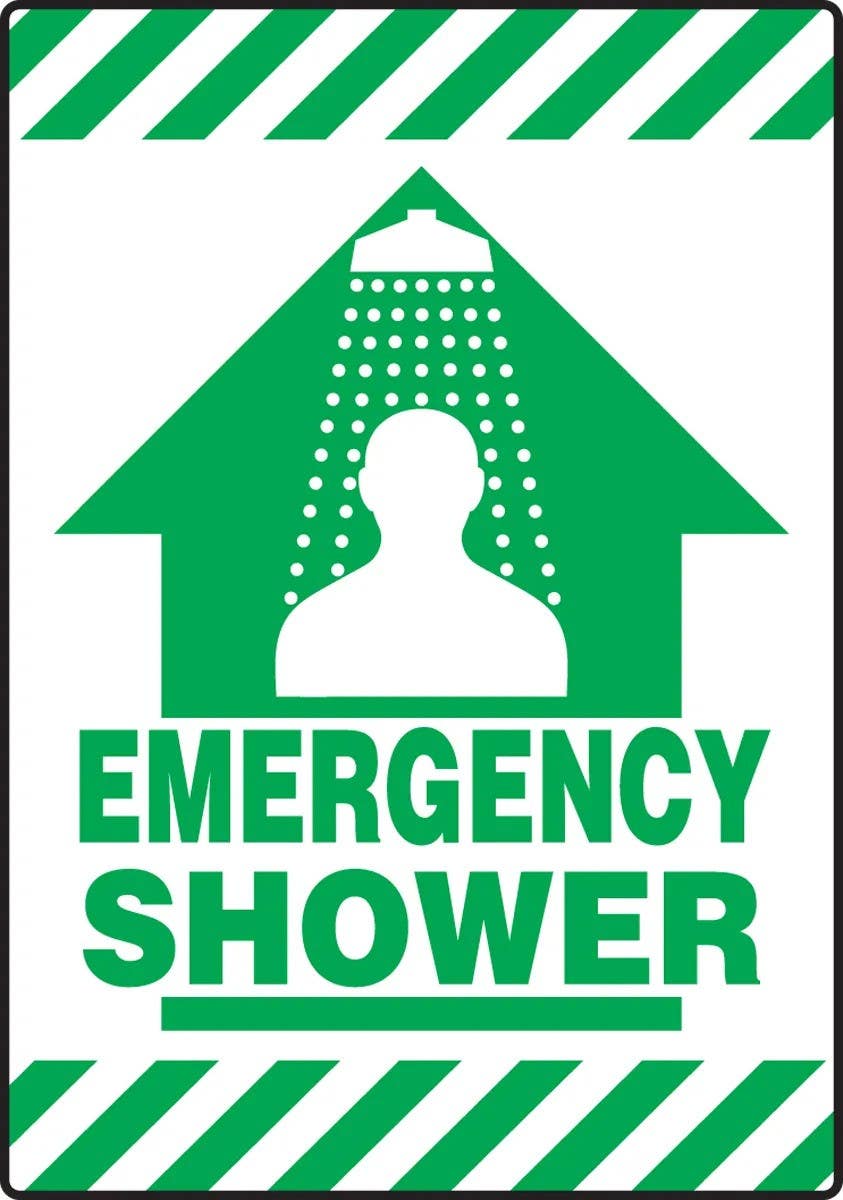AccuformNMC PSR636 Slip-Gard, Border Floor Sign, Emergency Shower, 20" H x 14" W