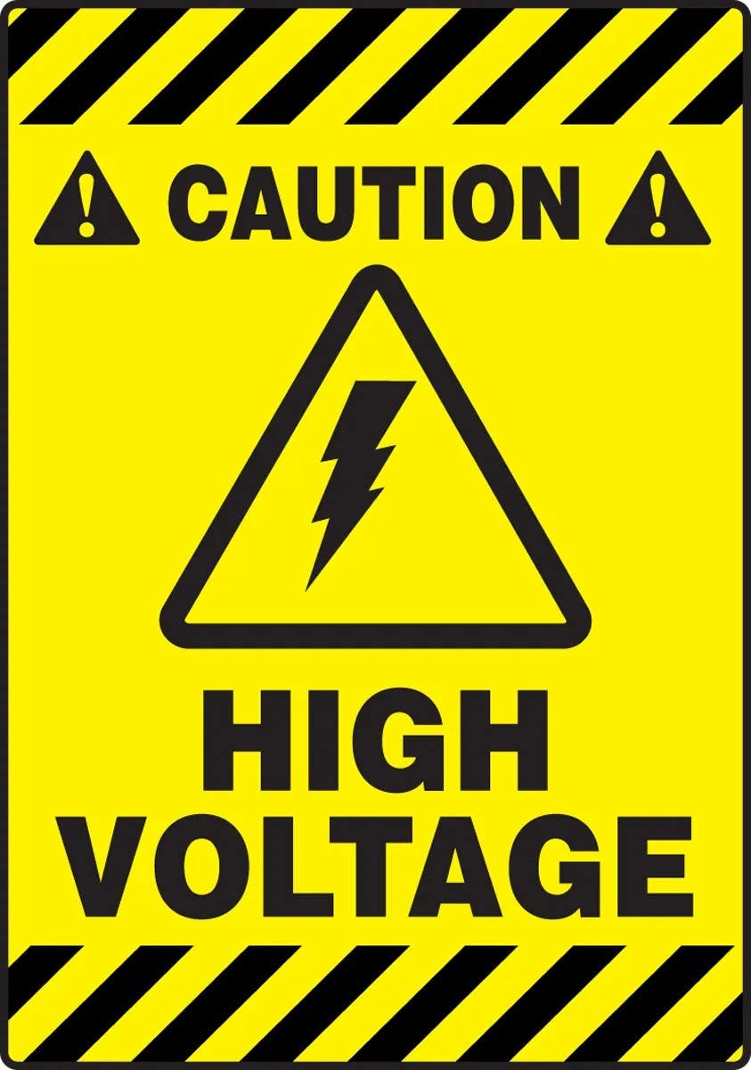 AccuformNMC PSR642 Slip-Gard, Border Floor Sign, Caution, High Voltage, 20" H x 14" W
