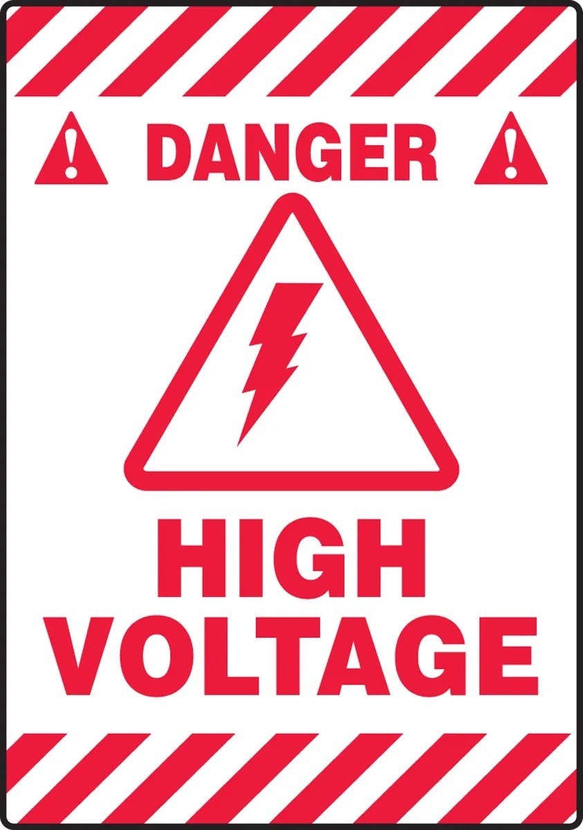 AccuformNMC PSR649 Slip-Gard, Border Floor Sign, Danger, High Voltage, 20" H x 14" W