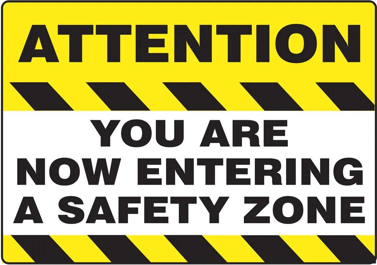 AccuformNMC PSR728 Slip-Gard, Safety Floor Sign, Attention, You Are Now Entering A Safety Zone, 14" H x 20" W