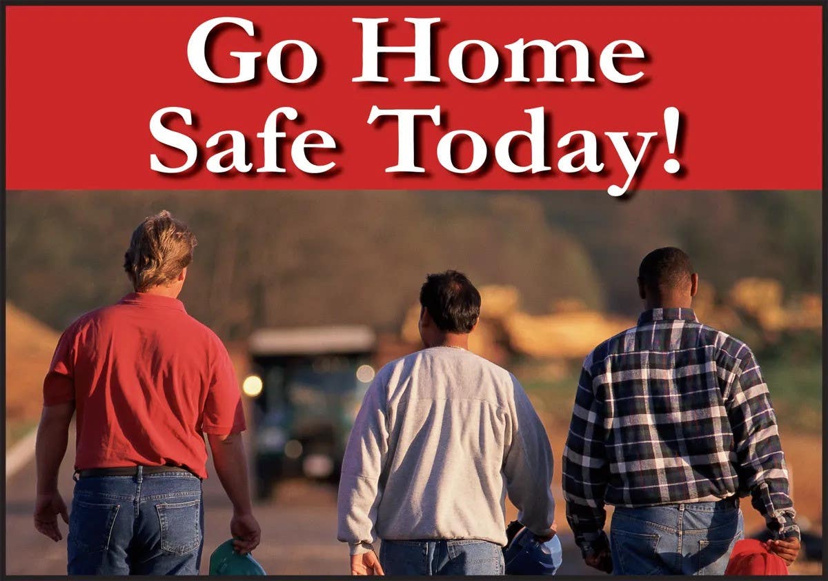 AccuformNMC PSR736 Slip-Gard, Motivational Floor Sign, Go Home Safe Today, 14" H x 20" W