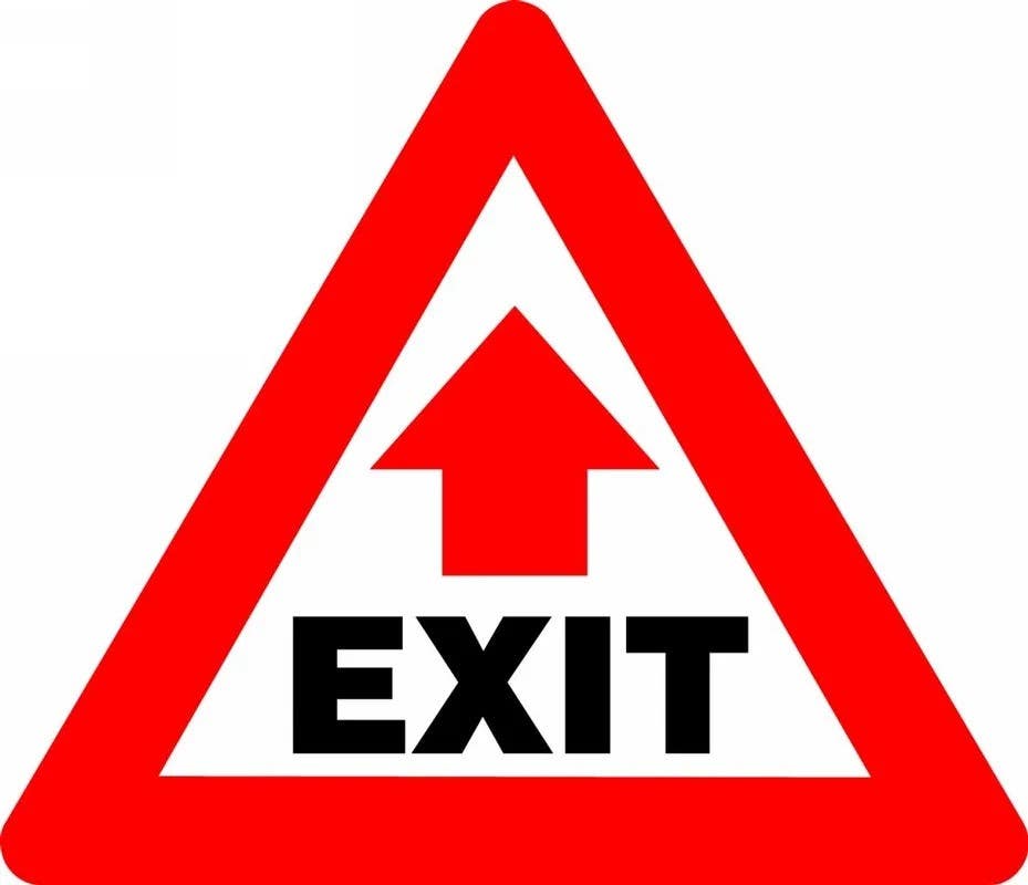 AccuformNMC PSR808 Slip-Gard, Triangle Floor Sign, Exit, 17"