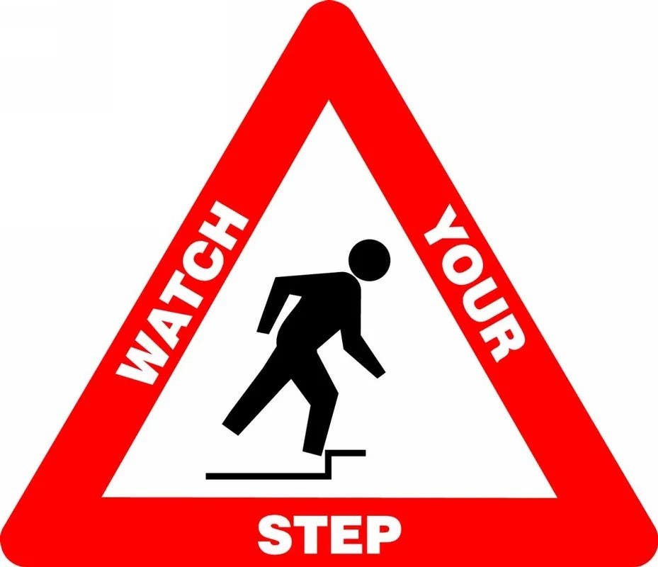 AccuformNMC PSR810 Slip-Gard, Triangle Floor Sign, Watch Your Step, 17"