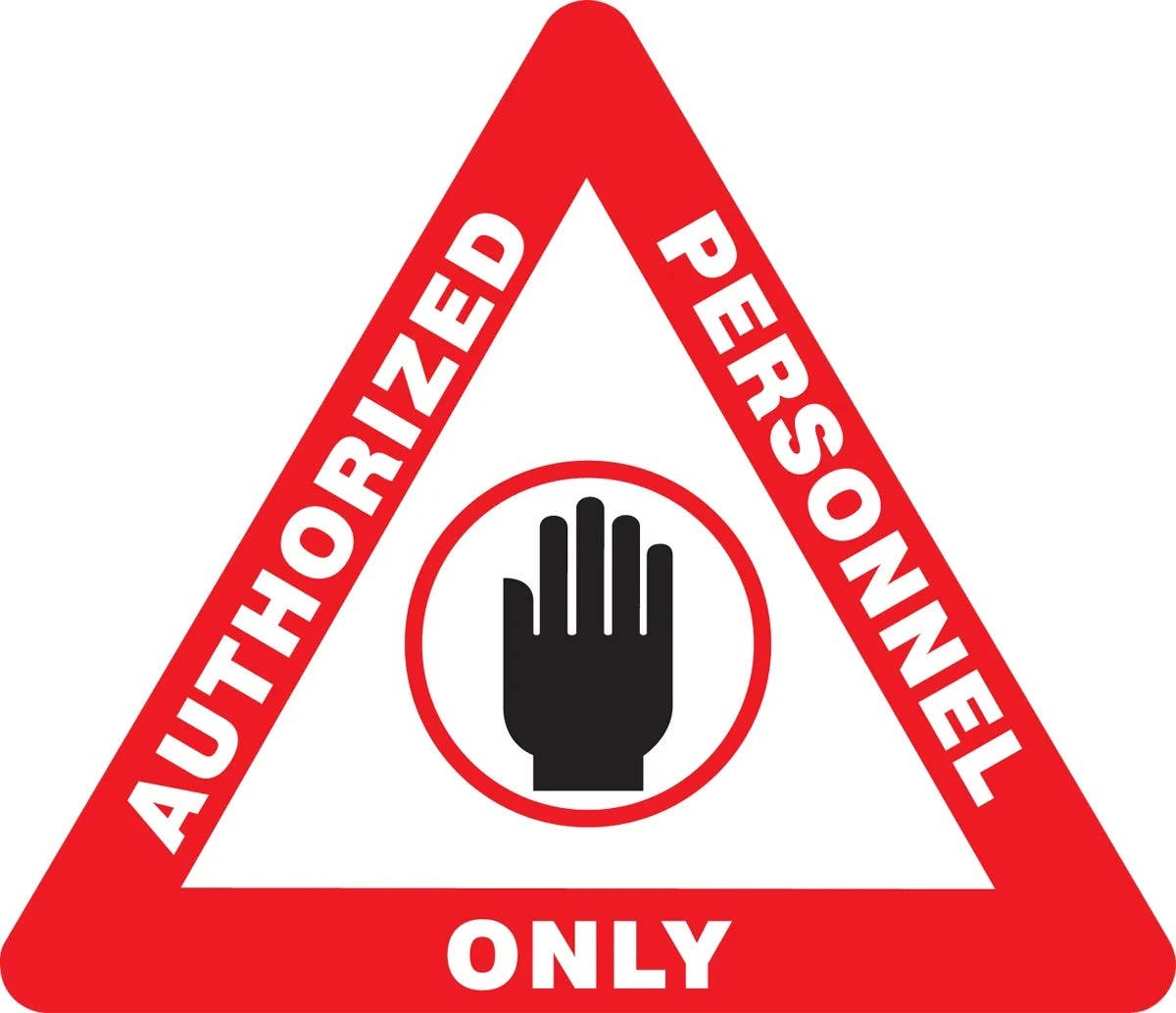 AccuformNMC PSR812 Slip-Gard, Triangle Floor Sign, Authorized Personnel Only, 17"