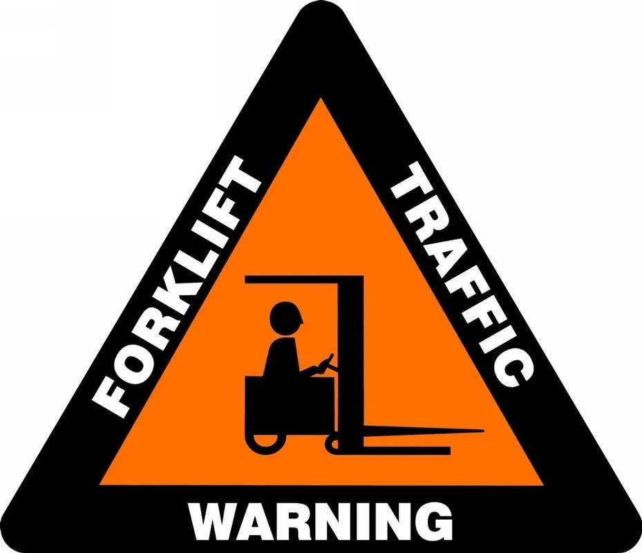 AccuformNMC PSR816 Slip-Gard, Triangle Floor Sign, Warning Forklift Traffic, 17"