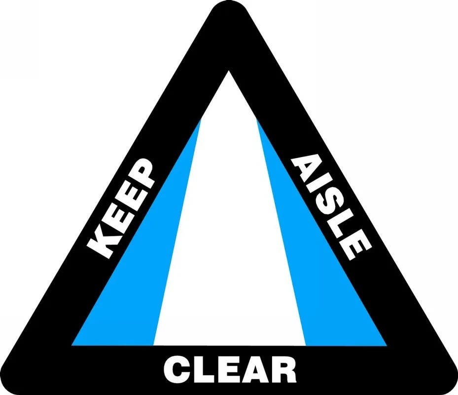 AccuformNMC PSR823 Slip-Gard, Triangle Floor Sign, Keep Aisle Clear, 17"