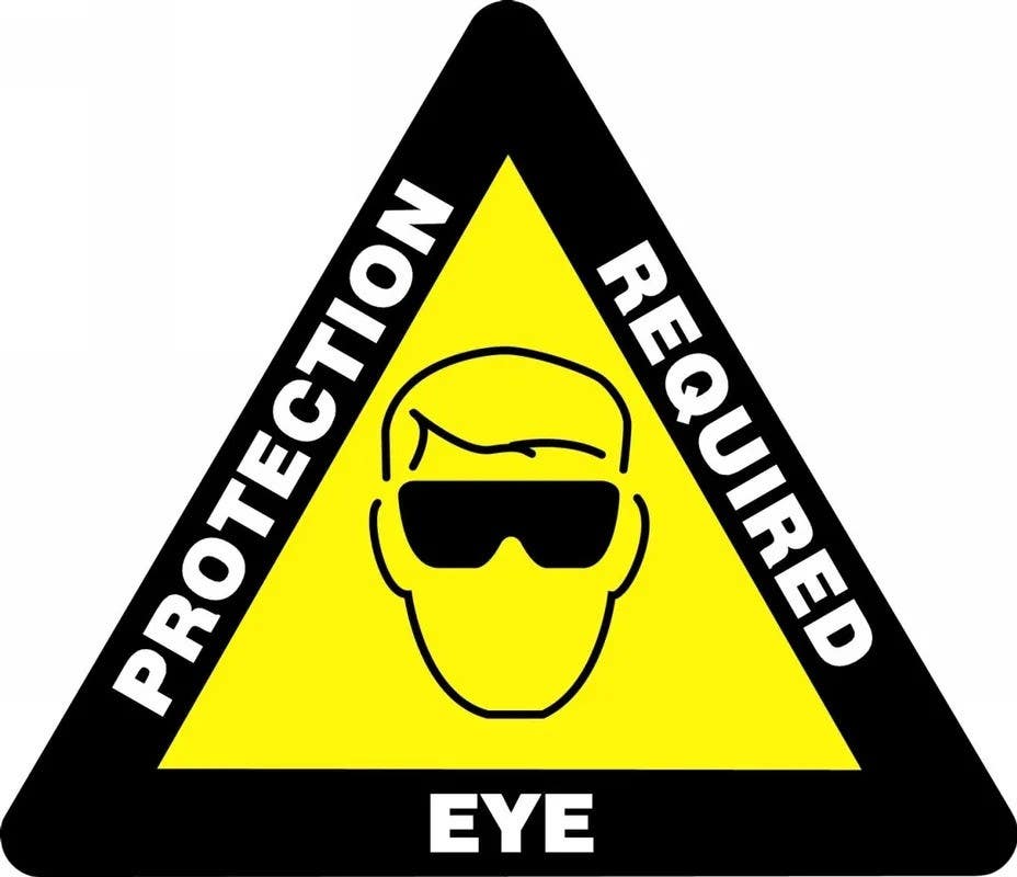 AccuformNMC PSR832 Slip-Gard, Triangle Floor Sign, Eye Protection Required, 17"