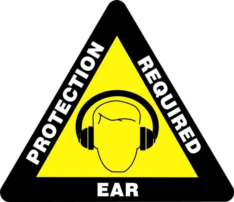 AccuformNMC PSR836 Slip-Gard, Triangle Floor Sign, Ear Protection Required, 17"