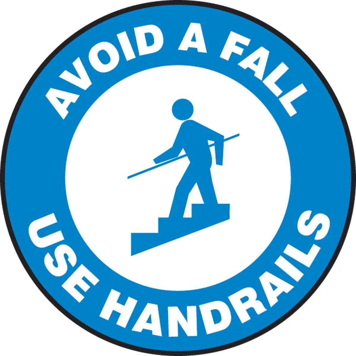 AccuformNMC PSW723 Floor Sign, Avoid A Fall Use Handrails, 17"