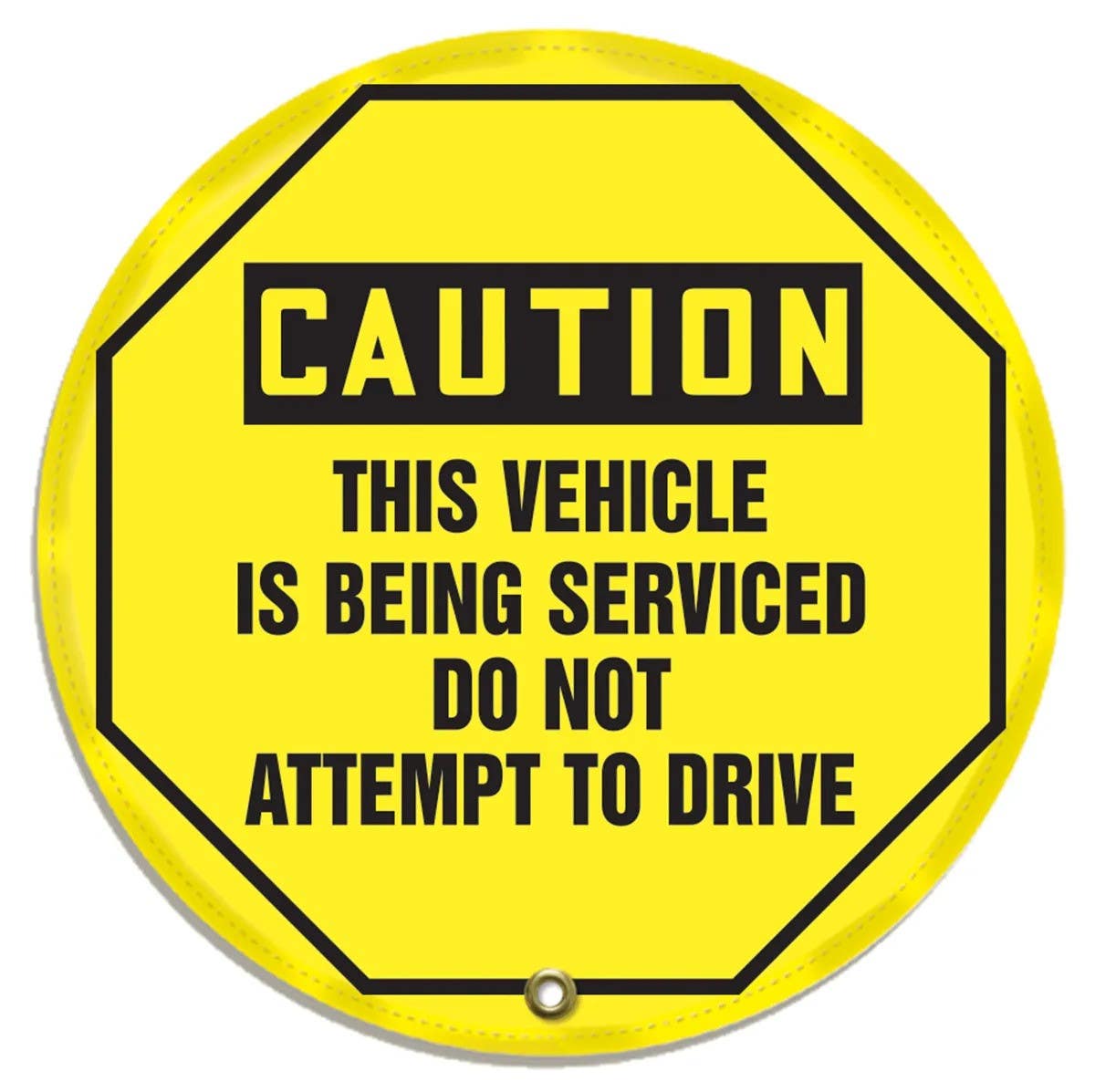 AccuformNMC KDD8 OSHA Caution Steering Wheel Message Cover, This Vehicle Is Being Serviced Do Not Attempt To Drive