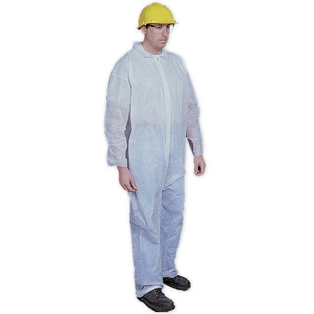 Mutual Industries 13900 Disposable White Cleanroom Coverall