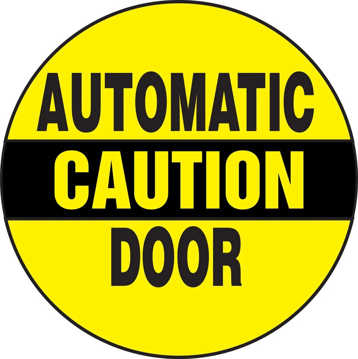 AccuformNMC LABR615VSP Caution Safety Label, Automatic Door, Adhesive Vinyl, 6" x 6", 5/Pk