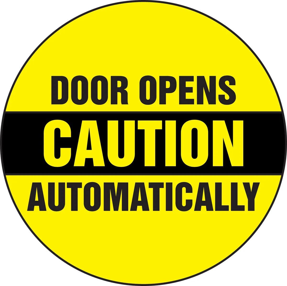 AccuformNMC LADM503VSP Caution Safety Label, Door Opens Automatically, Adhesive Vinyl, 6" x 6", 5/Pk