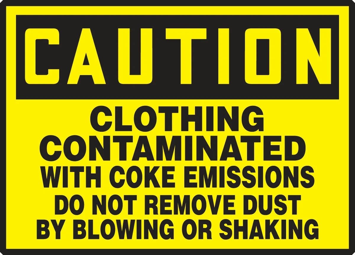 AccuformNMC LCAW615VSP OSHA Caution Safety Label, Clothing Contaminated With..., Adhesive Vinyl, 3-1/2" H x 5" W, 5/Pk