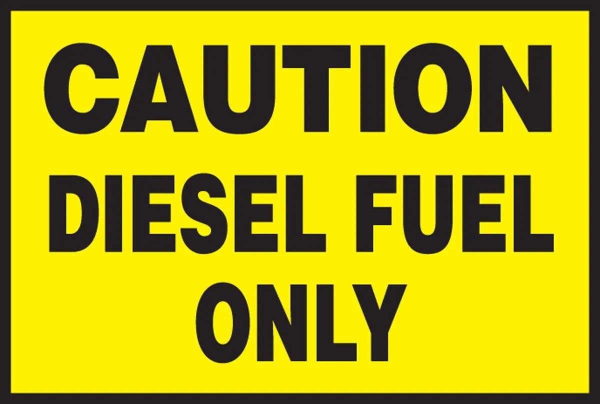 AccuformNMC LCHL549 Safety Label, Caution, Diesel Fuel Only, Adhesive Dura-Vinyl, 2" H x 3" W