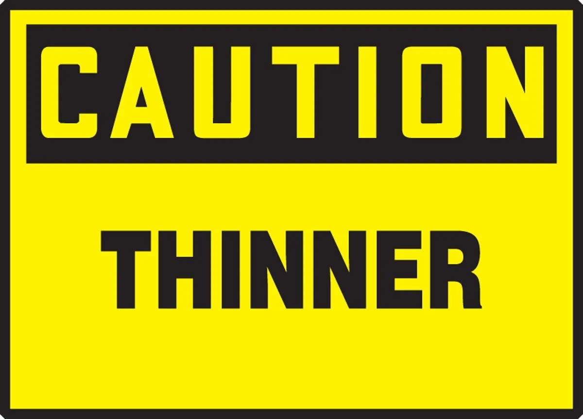 AccuformNMC LCHL604XVE OSHA Caution Safety Label, Thinner, Adhesive Dura Vinyl, 3-1/2" H x 5" W