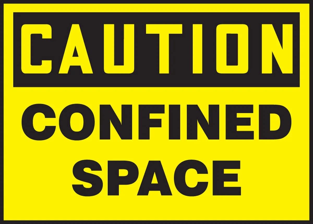 AccuformNMC LCSP604VSP OSHA Caution Safety Label, Confined Space, Adhesive Vinyl, 3-1/2" H x 5" W, 5/Pk