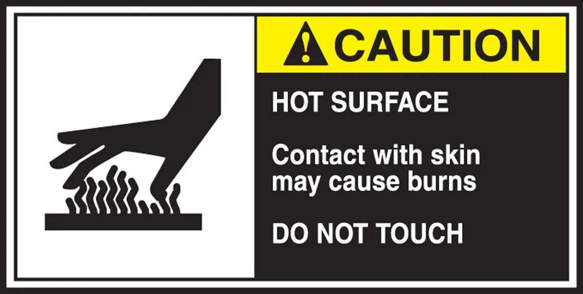 AccuformNMC LECN685 ANSI Caution CEMA Label, Hot Surface, Do Not Touch, Adhesive Vinyl, 2-1/2" H x 5" W, 5/Pk