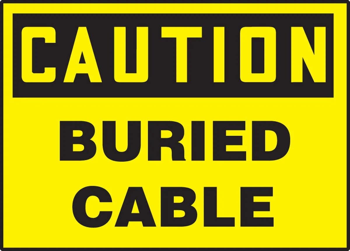 AccuformNMC LELC606XVE OSHA Caution Safety Label, Buried Cable, Adhesive Dura Vinyl, 3-1/2" H x 5" W
