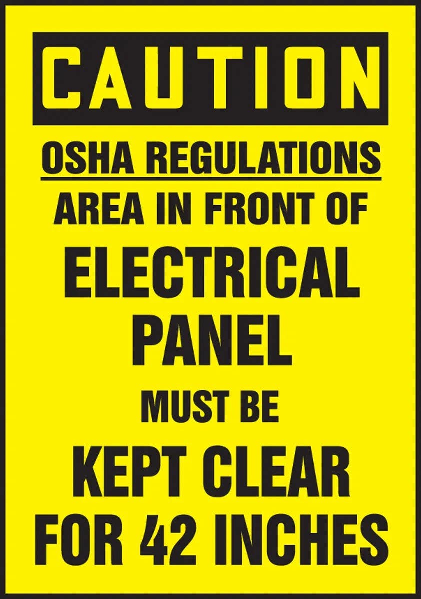 AccuformNMC LELC615VSP OSHA Caution Safety Label, OSHA Regulations, Area In..., Adhesive Vinyl, 5" H x 3-1/2" W, 5/Pk