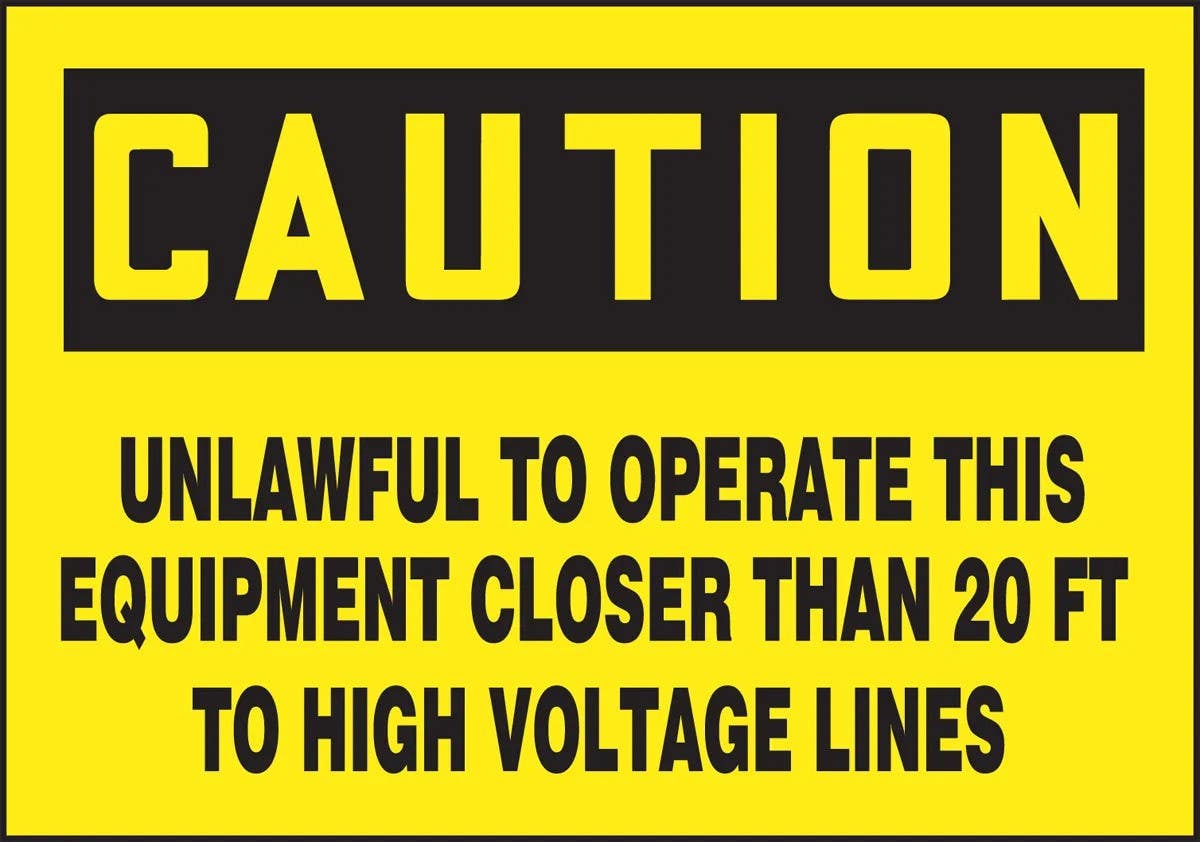 AccuformNMC LELC64 OSHA Caution Safety Label, Unlawful To Operate This Equipment, Adhesive Dura Vinyl, 3-1/2" H x 5" W