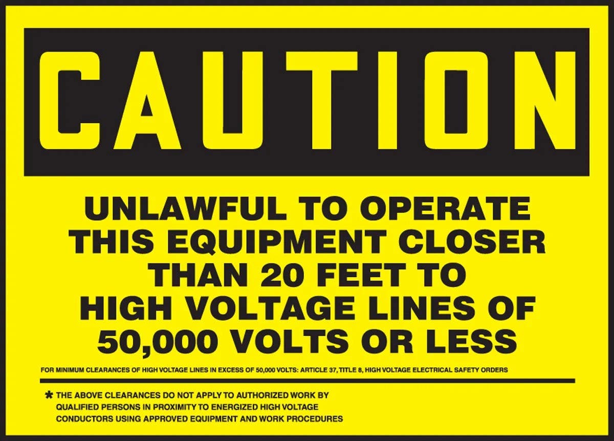 AccuformNMC LELC644VSP OSHA Caution Safety Label, Unlawful To Operate This Equipment..., Adhesive Vinyl, 5" H x 7" W, 5/Pk