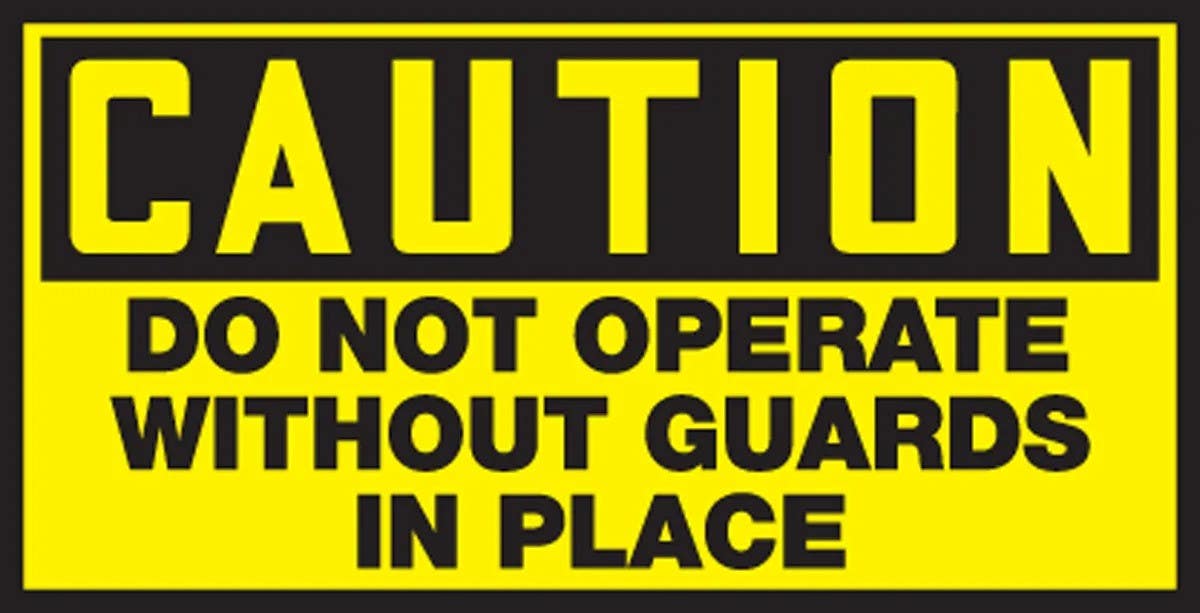 AccuformNMC LEQM605XVE OSHA Caution Equipment Safety Label, Do Not Operate..., Adhesive Dura Vinyl, 1-1/2" H x 3" W