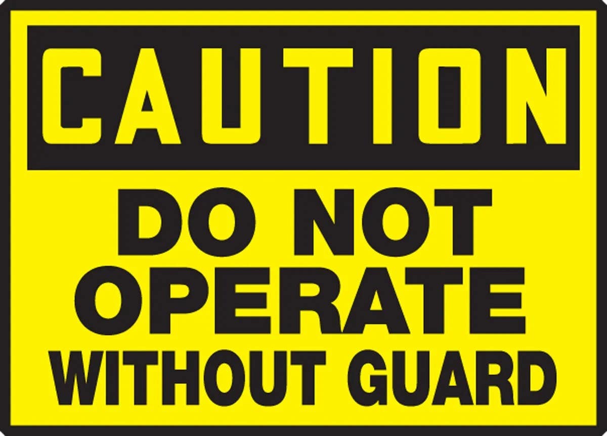 AccuformNMC LEQM631VSP OSHA Caution Equipment Safety Label, Do Not Operate..., Adhesive Vinyl, 3-1/2" H x 5" W, 5/Pk