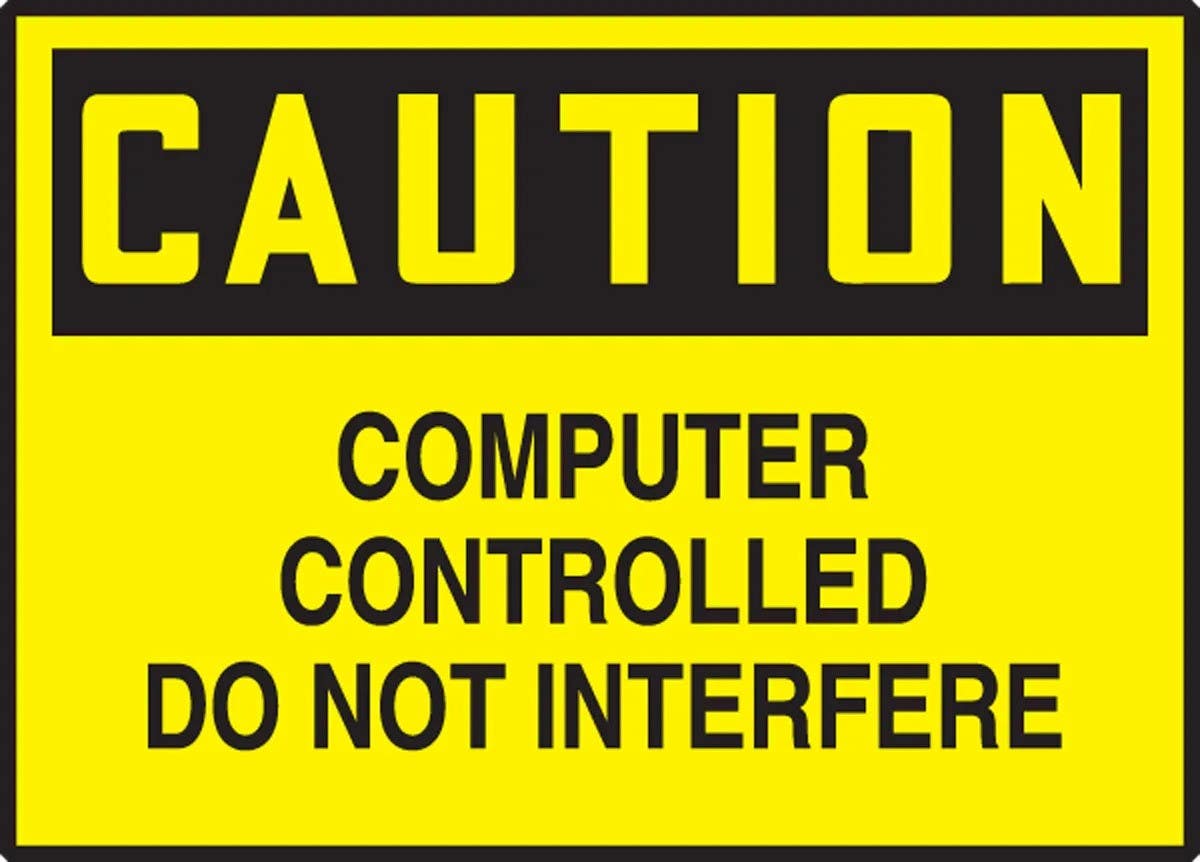 AccuformNMC LEQM634VSP OSHA Caution Safety Label, Computer Controlled..., Adhesive Vinyl, 3-1/2" H x 5" W, 5/Pk