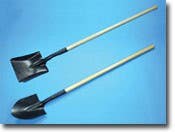 Mutual Industries Long Handle Square Point Digging Shovel with Roll Back Step