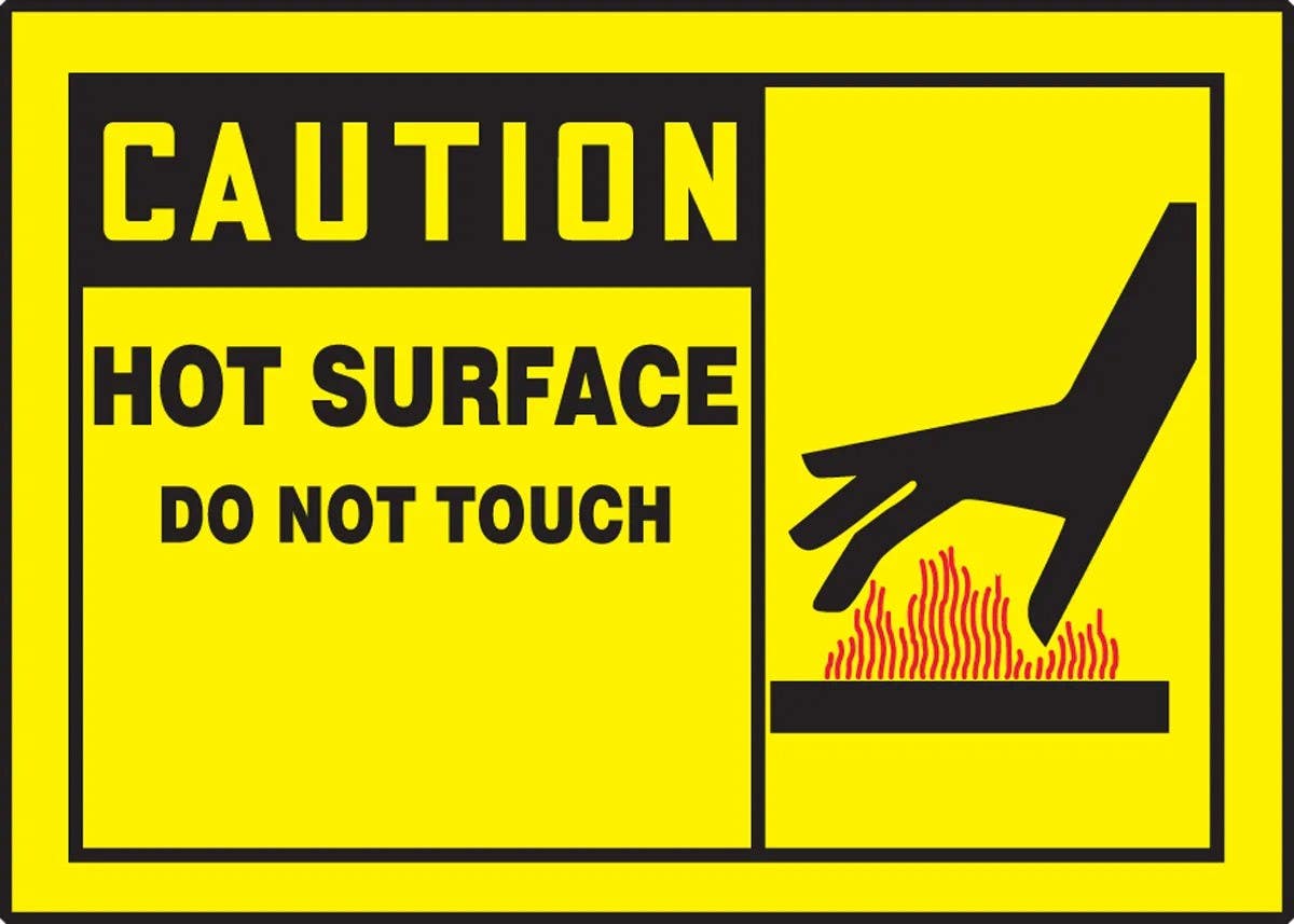 AccuformNMC LEQM647VSP OSHA Caution Safety Label, Hot Surface Do Not Touch, Adhesive Vinyl, 3-1/2" H x 5" W, 5/Pk