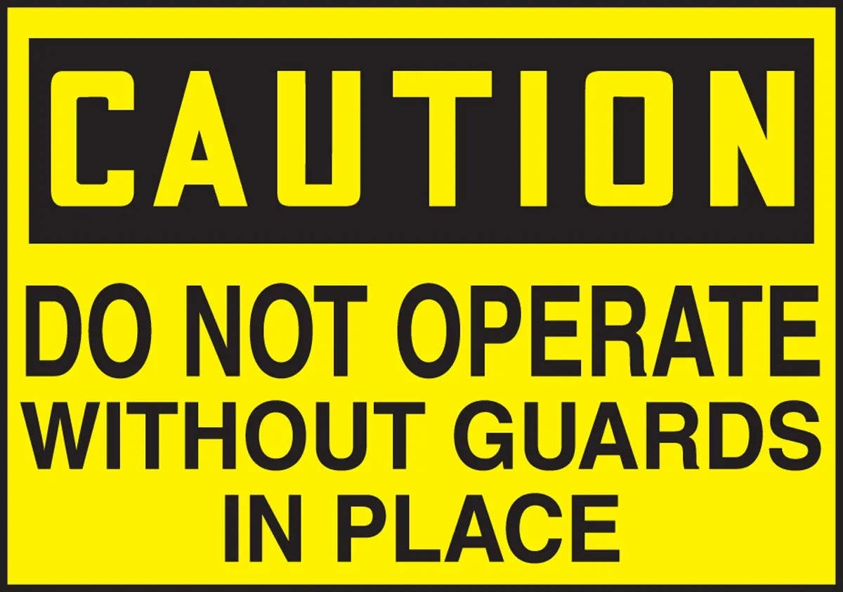 AccuformNMC LEQM788VSP OSHA Caution Equipment Safety Label, Do Not Operate..., Adhesive Vinyl, 3-1/2" H x 5" W, 5/Pk