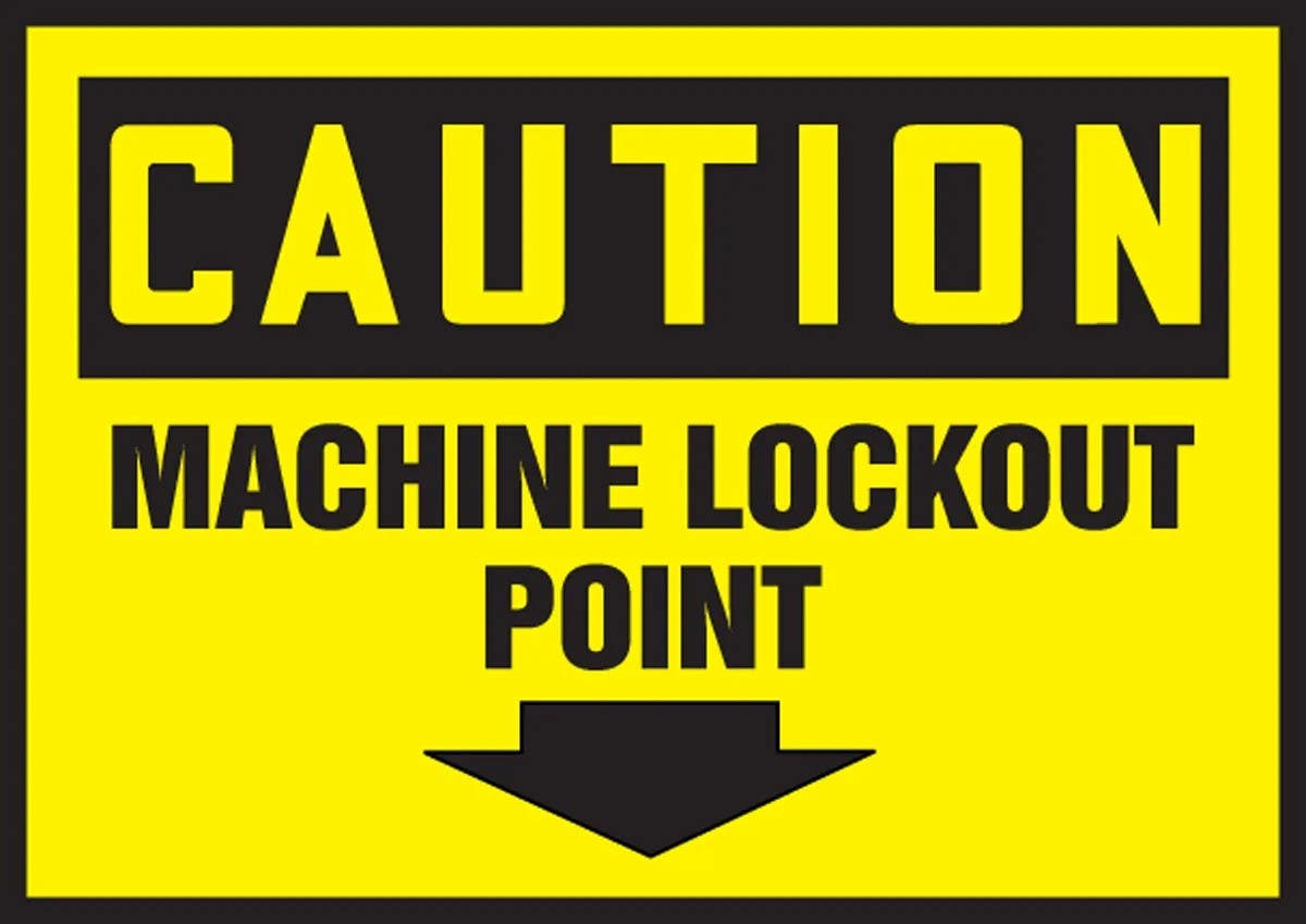 AccuformNMC LLKT614VSP OSHA Caution Safety Label, Machine Lockout Point, Adhesive Vinyl, 3-1/2" H x 5" W, 5/Pk