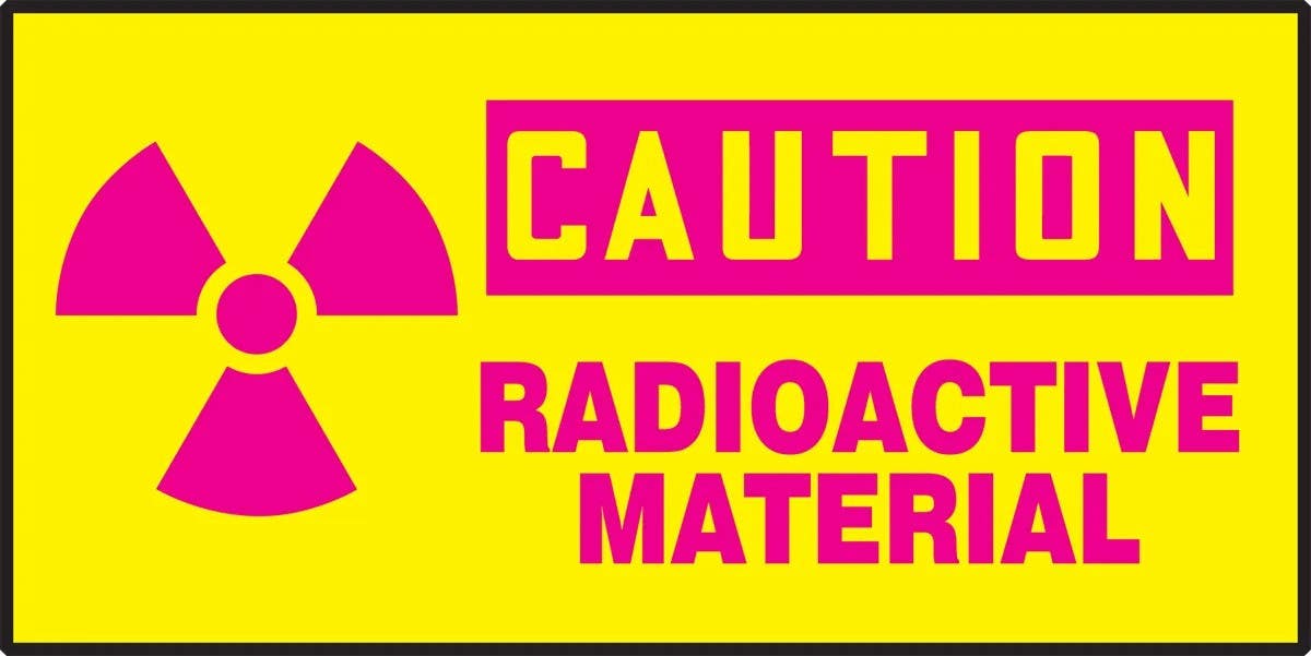 AccuformNMC LRAD602VSP OSHA Caution Safety Label, Radioactive Material, Adhesive Vinyl, 3" H x 7" W, 5/Pk