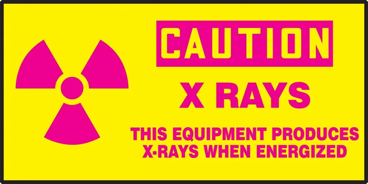 AccuformNMC LRAD604XVE OSHA Caution Safety Label, X Rays, This Equipment Produces..., Adhesive Dura Vinyl, 3" H x 7" W