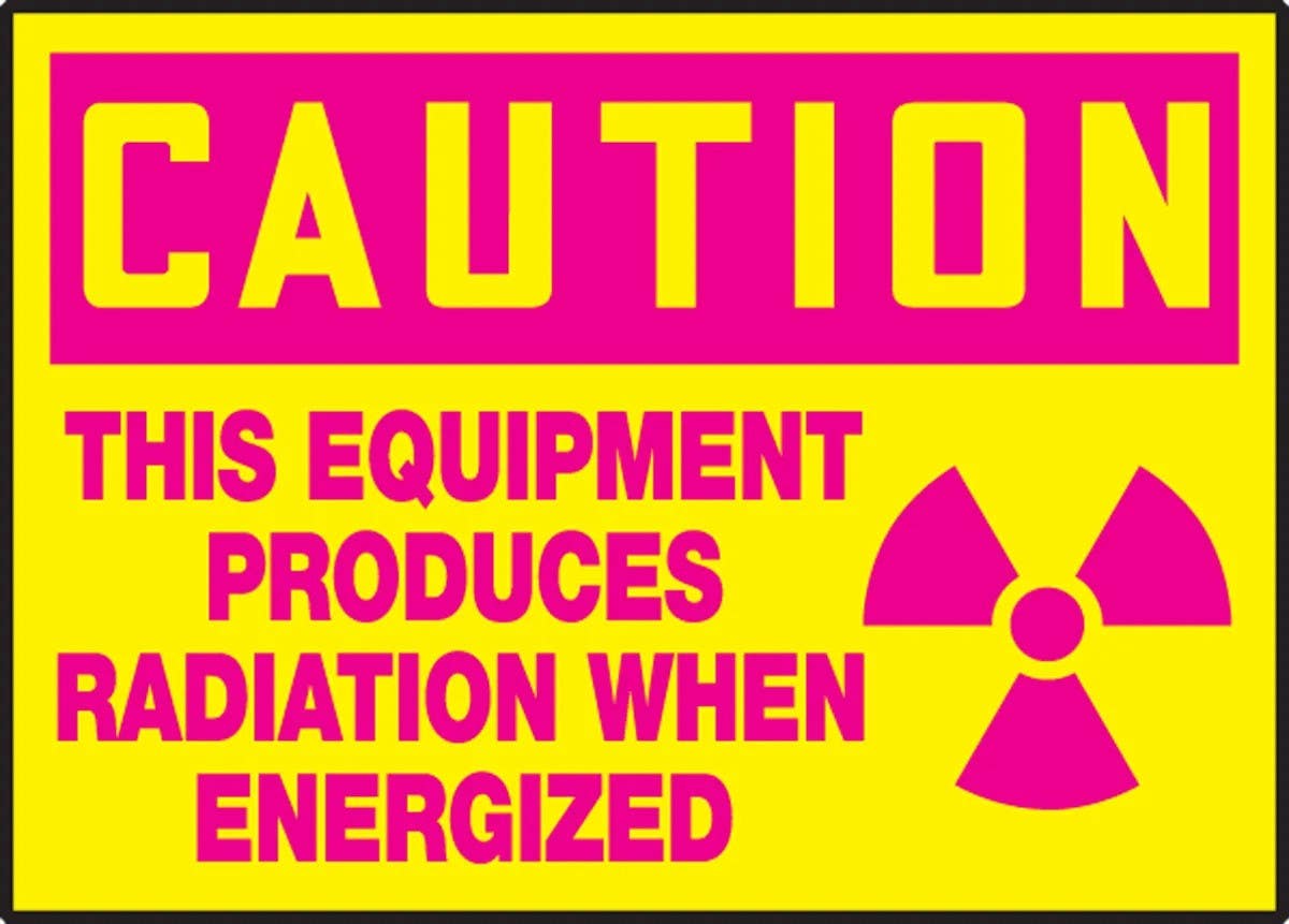 AccuformNMC LRAD612XVE OSHA Caution Safety Label, This Equipment Produces..., Adhesive Dura Vinyl, 3-1/2" H x 5" W