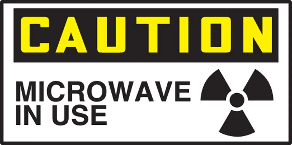 AccuformNMC LRAD614XVE OSHA Caution Safety Label, Microwave In Use, Adhesive Dura Vinyl, 1-1/2" H x 3" W