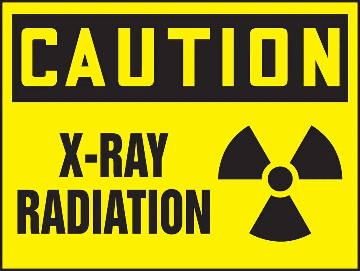 AccuformNMC LRAD616VSP OSHA Caution Safety Label, X-Ray Radiation, Adhesive Vinyl, 3-1/2" H x 5" W, 5/Pk