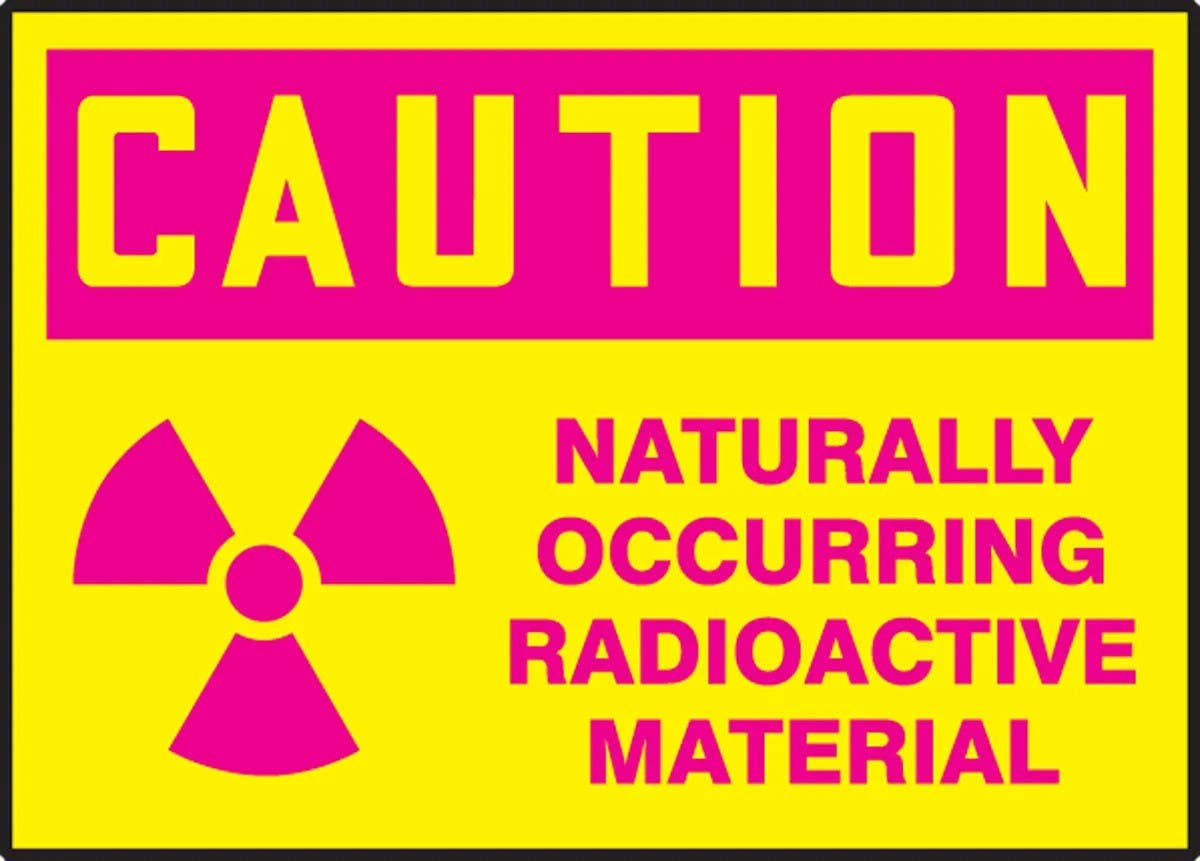 AccuformNMC LRAD619XVE OSHA Caution Safety Label, Naturally Occurring Radioactive..., Adhesive Dura Vinyl, 3-1/2" H x 5" W