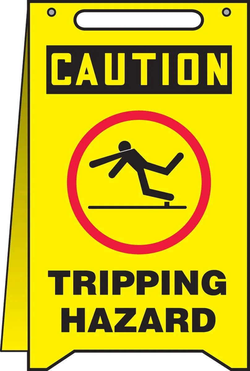 AccuformNMC MF118 OSHA Caution Fold-Ups, Safety Sign, Tripping Hazard, 20" H x 12" W