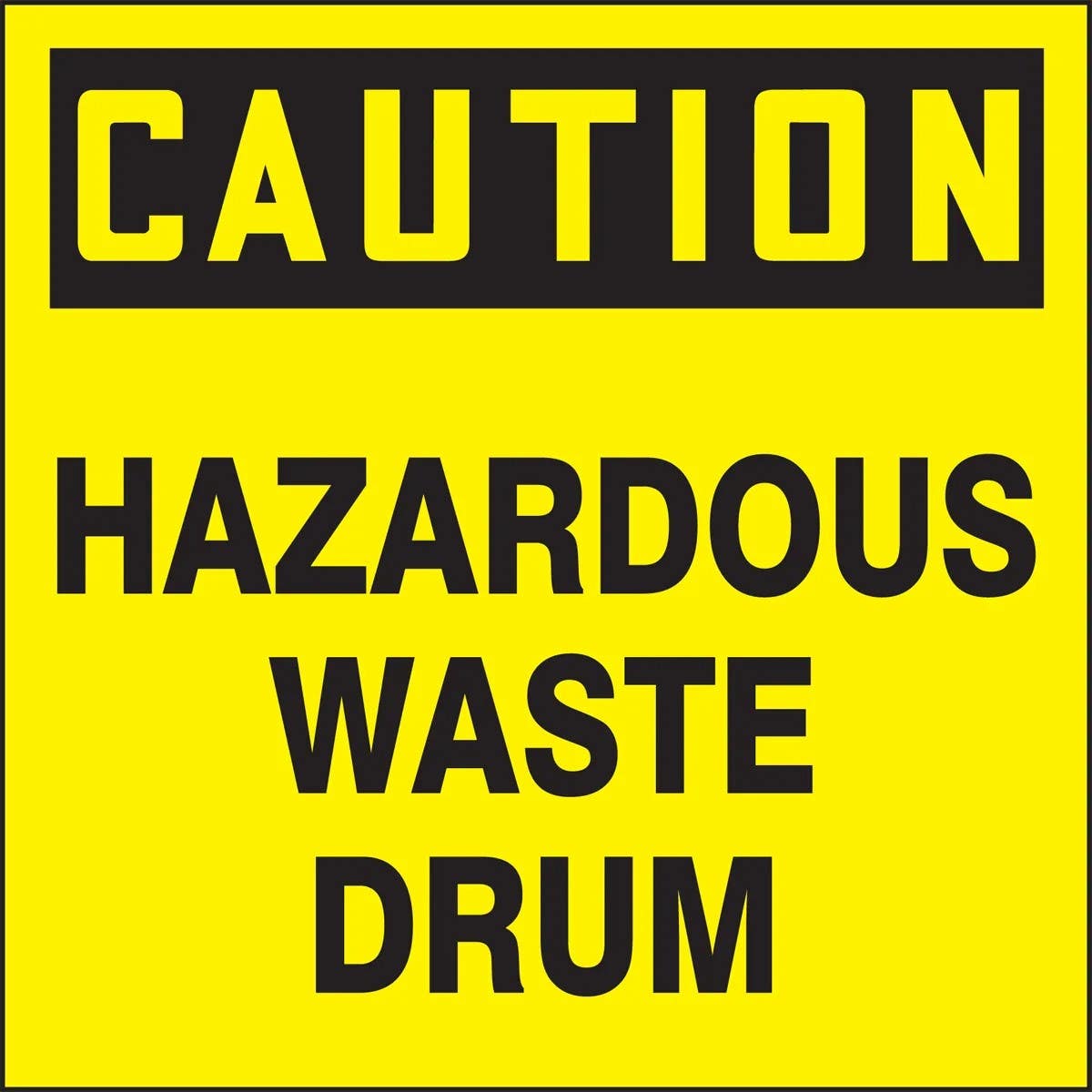 AccuformNMC MHZW609 OSHA Caution Drum & Container Label, Hazardous Waste Drum, 6" x 6", 25/Pk
