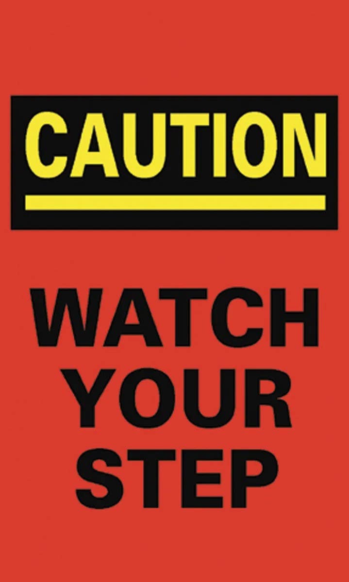 AccuformNMC PMM301 Floor Mats, Caution, Watch Your Step, 5' H x 3' W