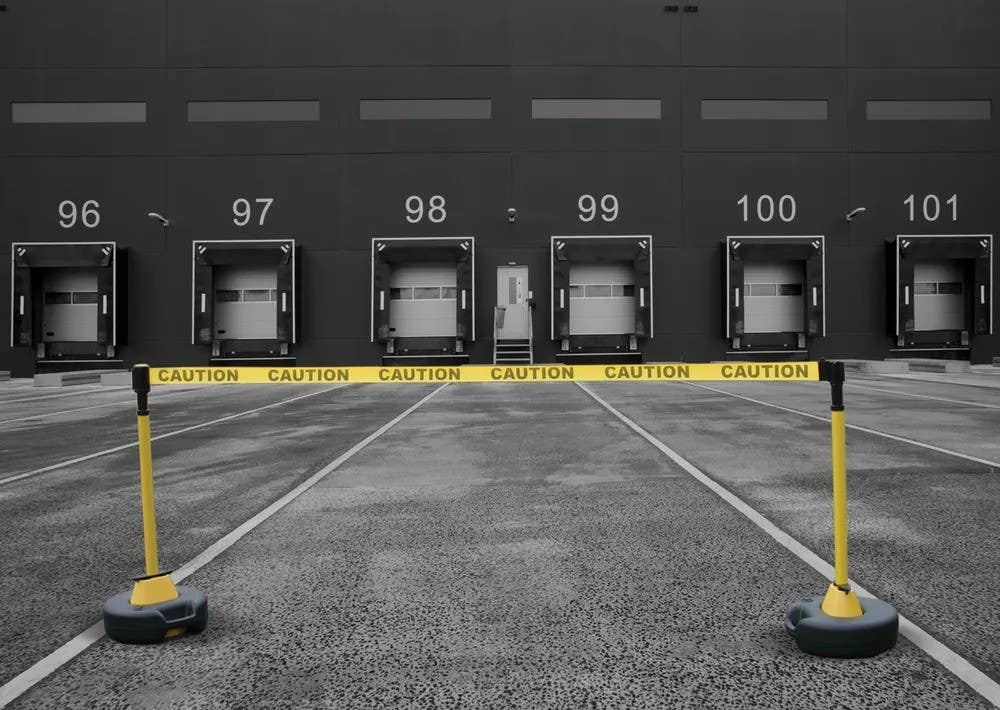 AccuformNMC PRB301 Retractable Belt Head Message, Caution