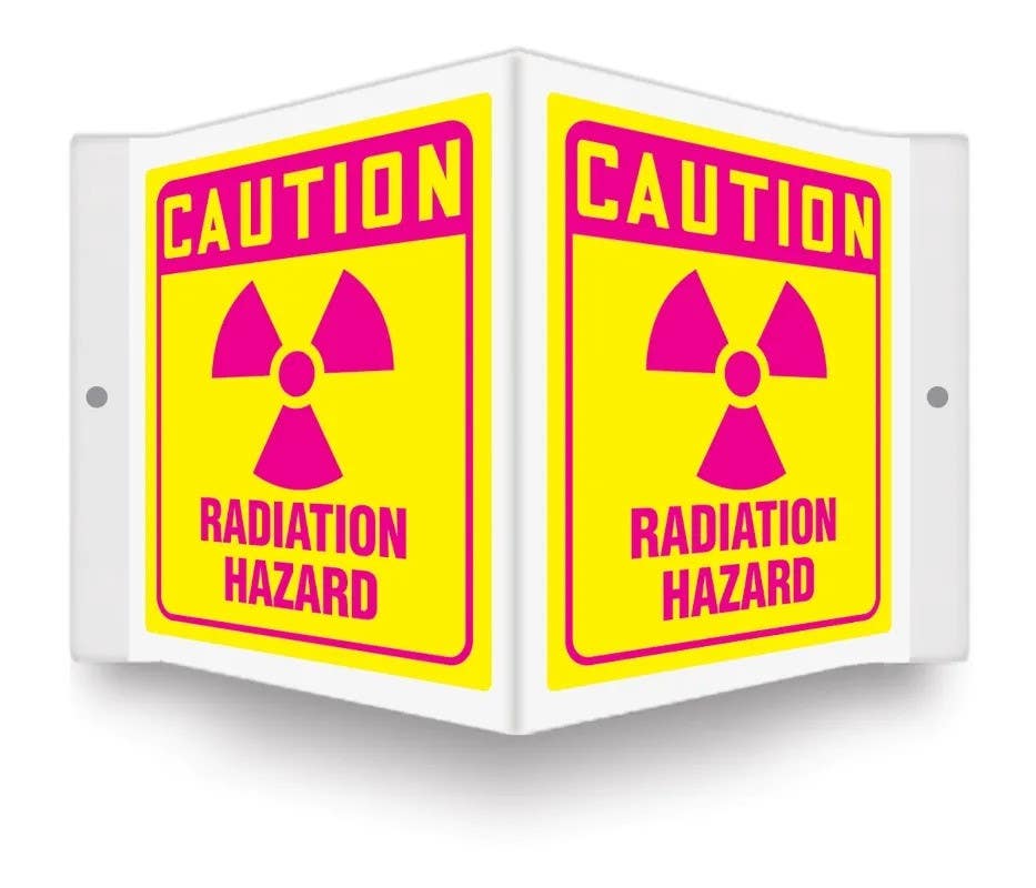 AccuformNMC PSP OSHA Caution Projection Sign, Radiation Hazard