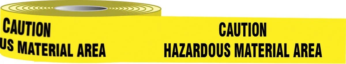 AccuformNMC PTS724 Slip-Gard, Message Floor Tapes, Caution Hazardous Material Area, 3" x 50-Ft Roll