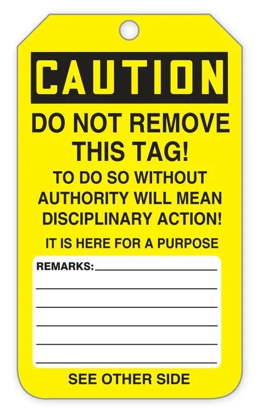 AccuformNMC TAR132 OSHA Caution Tag By The-Roll, Unsafe Do Not Use, PF-Cardstock, 100/Roll